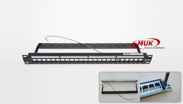 Patch panel AMP open 24xRJ45 UTP/STP SL&amp;TWIST plastic cable holder